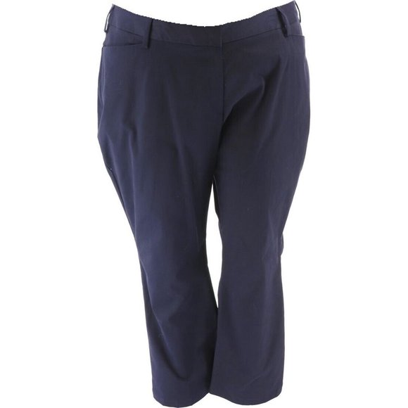 NWT LANDS' END CURVY FIT BOOT CUT CHINO PANTS TRUE NAVY 14P (PETITE) - Picture 5 of 15